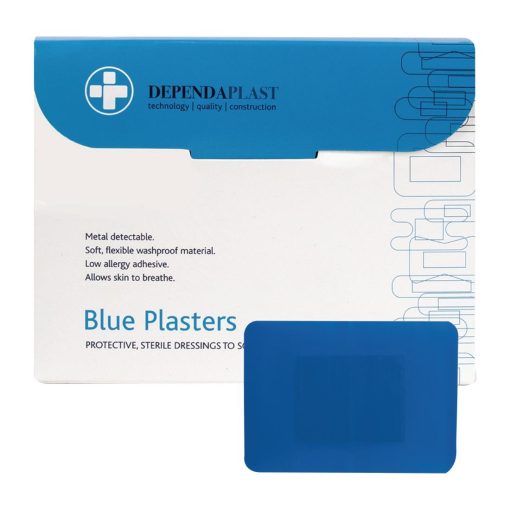 Dependaplast Blue Food Area Plasters 75x50mm Pack 50 (JF014)
