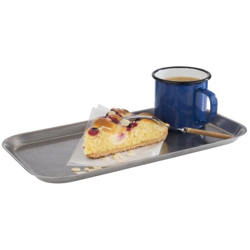 APS Vintage Stainless Steel Serving Trays 340x180mm 24 Pack (FE971)