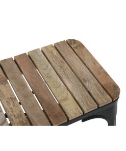 Bolero Bistro Indoor Bench Slatted Mango Wood and Black Frame 850mm 2 Pack (HZ816)