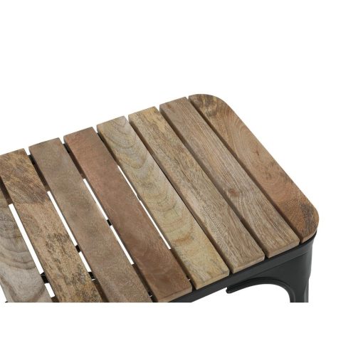 Bolero Bistro Indoor Bench Slatted Mango Wood and Black Frame 850mm 2 Pack (HZ816)