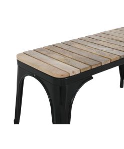 Bolero Bistro Indoor Bench Slatted Mango Wood and Black Frame 850mm 2 Pack (HZ816)