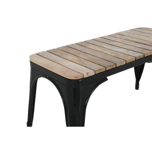 Bolero Bistro Indoor Bench Slatted Mango Wood and Black Frame 850mm 2 Pack (HZ816)