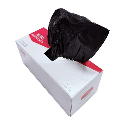 Nisbets Essentials Medium Duty Bin Bags Black 70Ltr 50 Pack (JA599)
