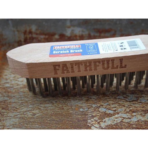 Faithfull Heavy Duty Wire Grill Brush 4 Row (JF947)