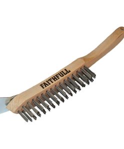 Faithfull Heavy Duty Wire Grill Brush 4 Row with Scraper (JF948)