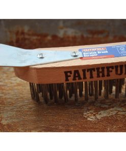 Faithfull Heavy Duty Wire Grill Brush 4 Row with Scraper (JF948)