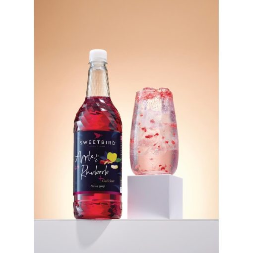 Sweetbird Fusions- Apple and Rhubarb Syrup with Caffeine 1Ltr (KA757)