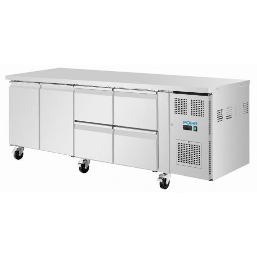Polar U-Series Counter Fridge 4 Drawers and 2 Door (UA104)