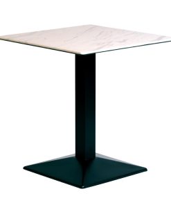 Turin Metal Base 600mm Square Dining Table with Laminate Top in Marble (CZ810)