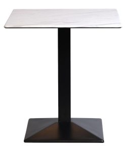 Turin Metal Base 600mm Square Dining Table with Laminate Top in Marble (CZ810)