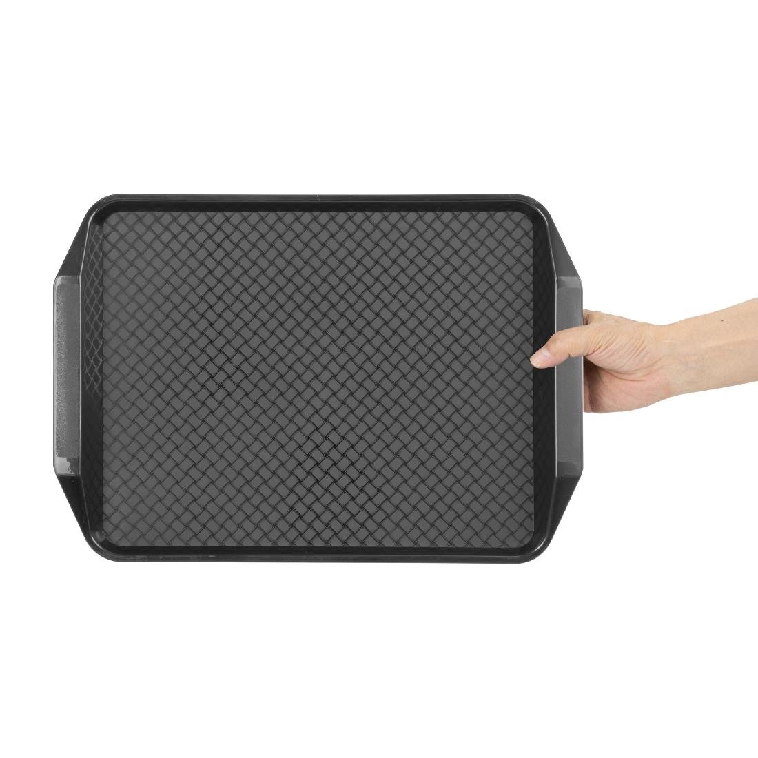 Olympia Kristallon Handled Fast Food Tray Black 435x305mm (HY809)