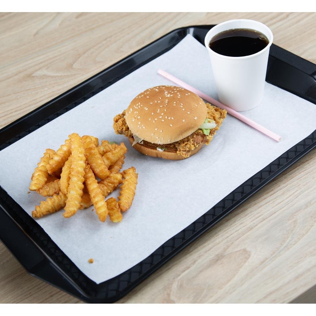Olympia Kristallon Handled Fast Food Tray Black 435x305mm (HY809)