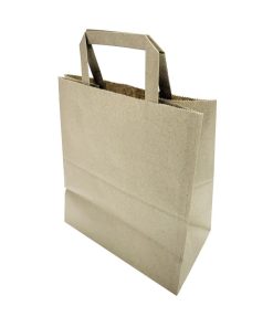 Fiesta Recyclable Flat Handle Brown Paper Bags Large 250 Pack (JA529)