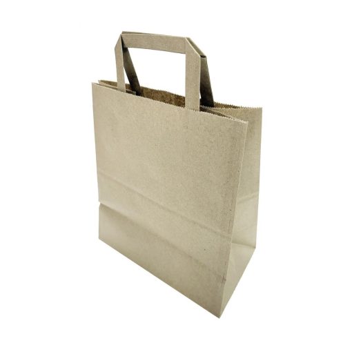 Fiesta Recyclable Flat Handle Brown Paper Bags Large 250 Pack (JA529)