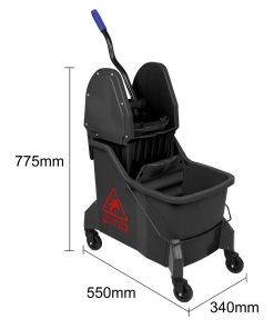 Jantex Two-Compartment Mop Bucket and Wringer Red 30Ltr (JB542)