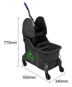 Jantex Two-Compartment Mop Bucket and Wringer Green 30Ltr (JB544)
