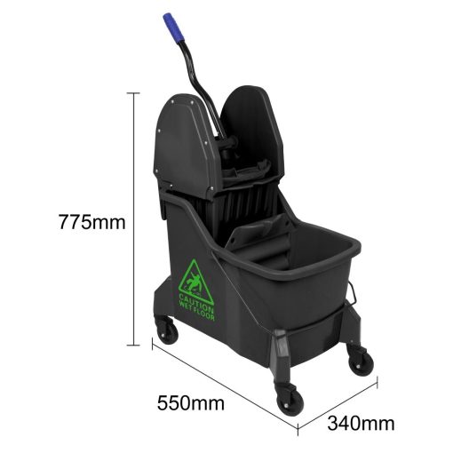 Jantex Two-Compartment Mop Bucket and Wringer Green 30Ltr (JB544)