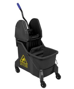 Jantex Two-Compartment Mop Bucket and Wringer Yellow 30Ltr (JB545)