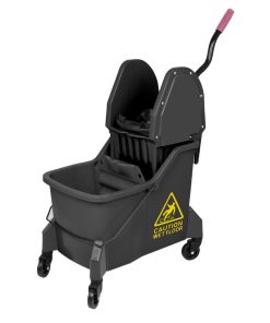 Jantex Two-Compartment Mop Bucket and Wringer Yellow 30Ltr (JB545)
