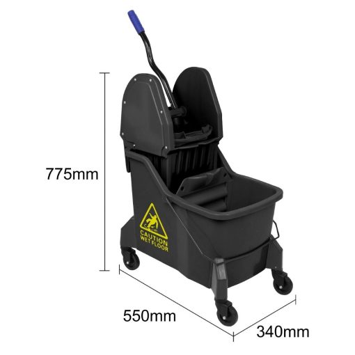 Jantex Two-Compartment Mop Bucket and Wringer Yellow 30Ltr (JB545)