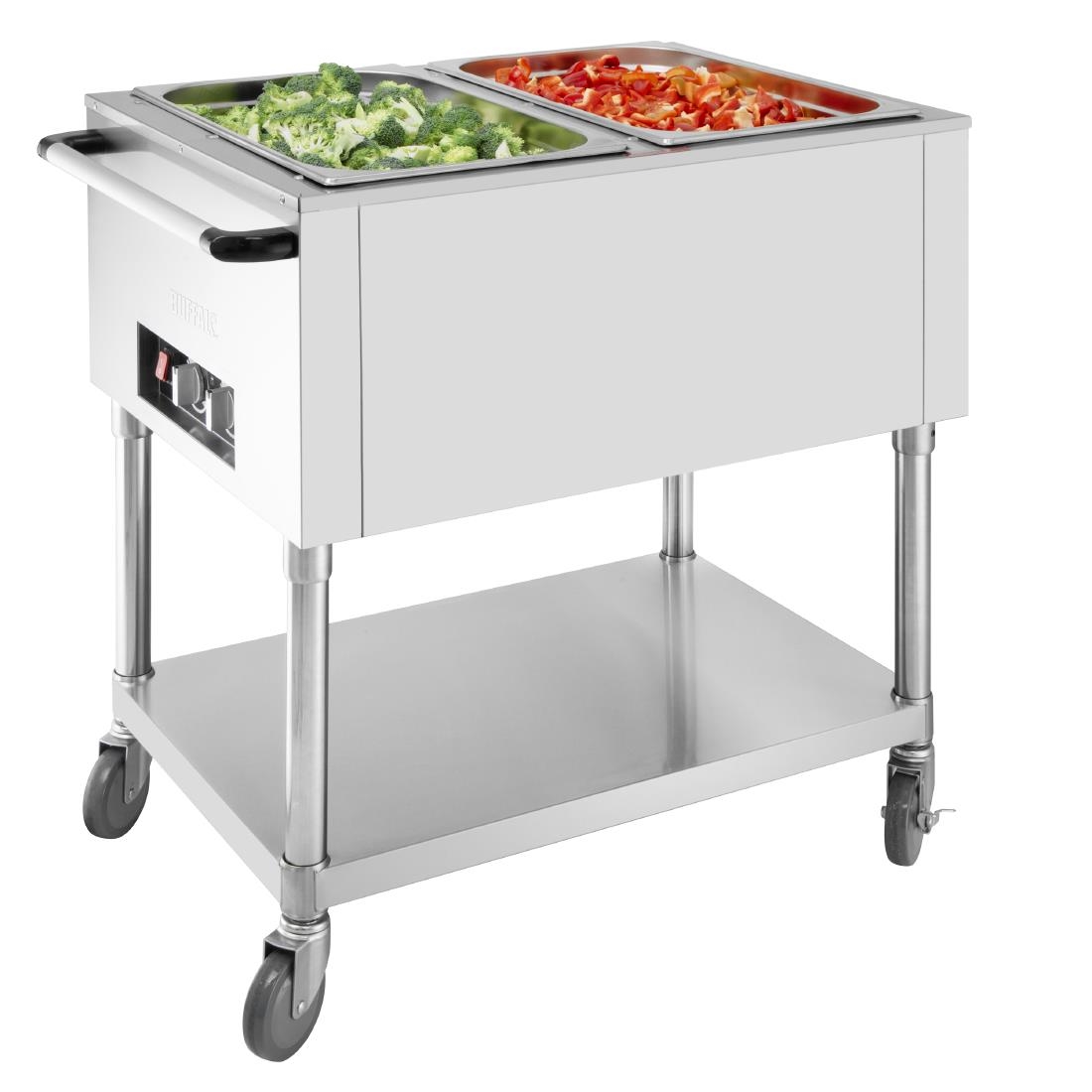 Buffalo Mobile Bain Marie Trolley 2x 1-1GN (JB983)