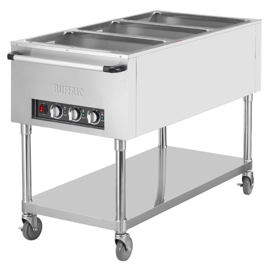 Buffalo Mobile Bain Marie Trolley 3x 1-1GN (JB984)