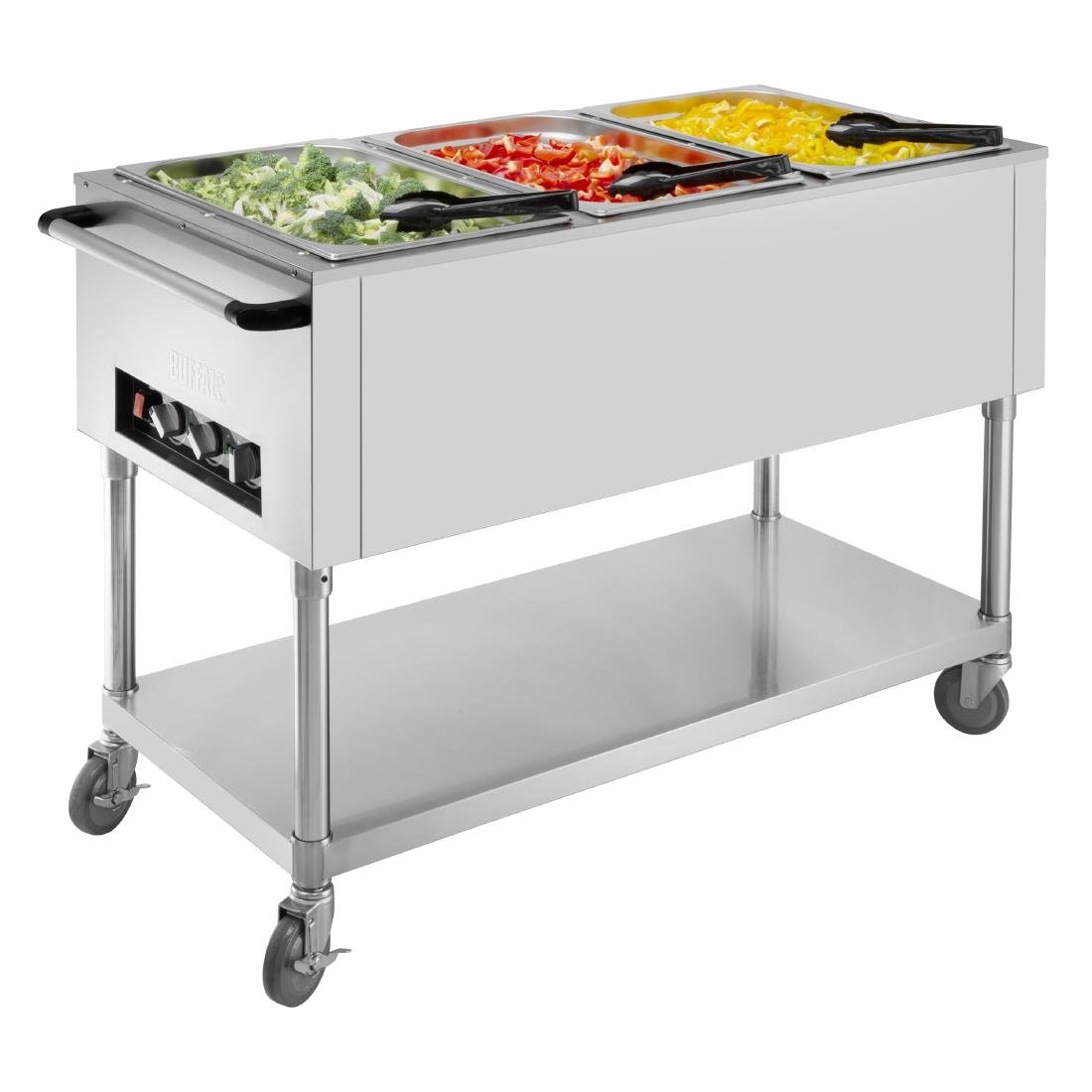 Buffalo Mobile Bain Marie Trolley 3x 1-1GN (JB984)