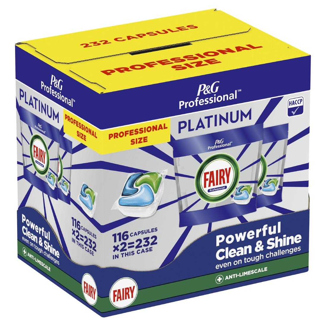 Fairy Professional Platinum Dishwasher Capsules Original 116 Caps 2 Pack (JD474)