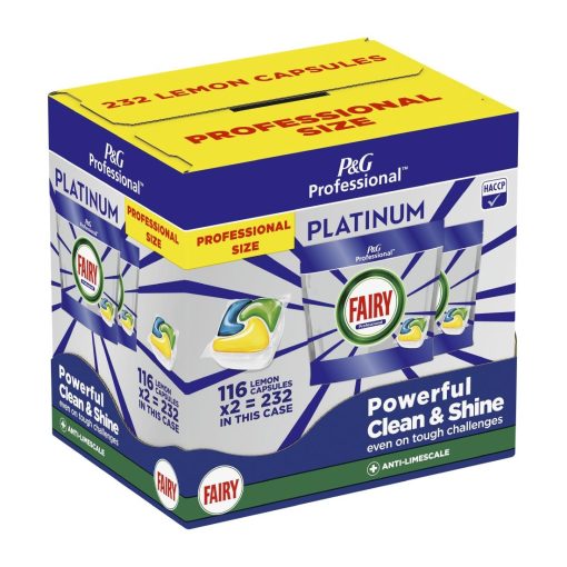 Fairy Professional Platinum Dishwasher Capsules Lemon 116 Caps 2 Pack (JD475)