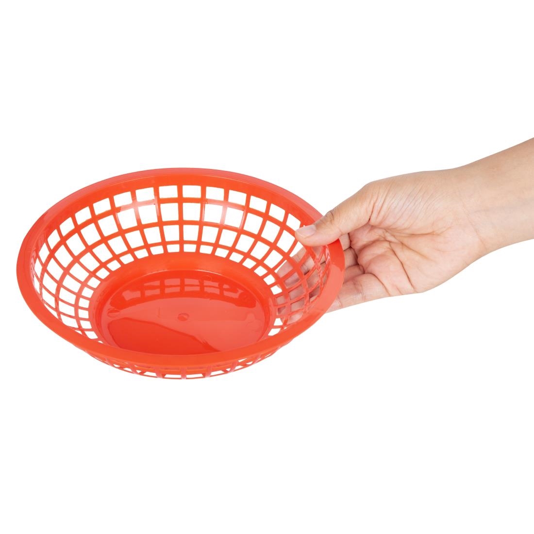 Olympia Kristallon PP Food Basket Round Red 200x50mm 6 Pack (JE890)