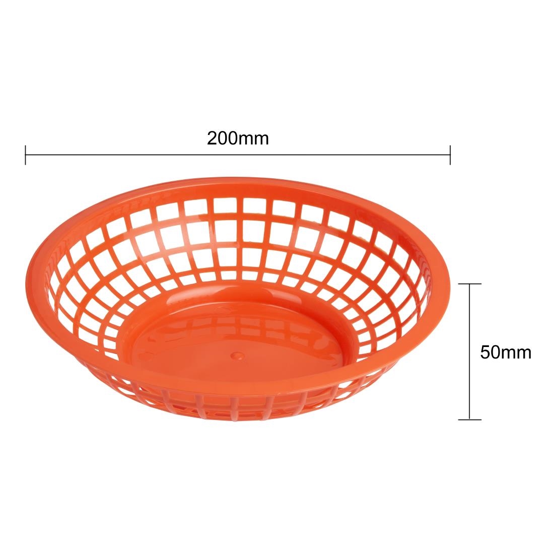 Olympia Kristallon PP Food Basket Round Red 200x50mm 6 Pack (JE890)