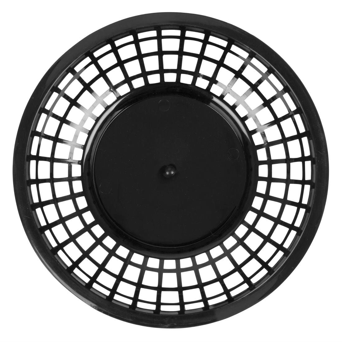 Olympia Kristallon PP Food Basket Round Black 200x50mm 6 Pack (JE891)