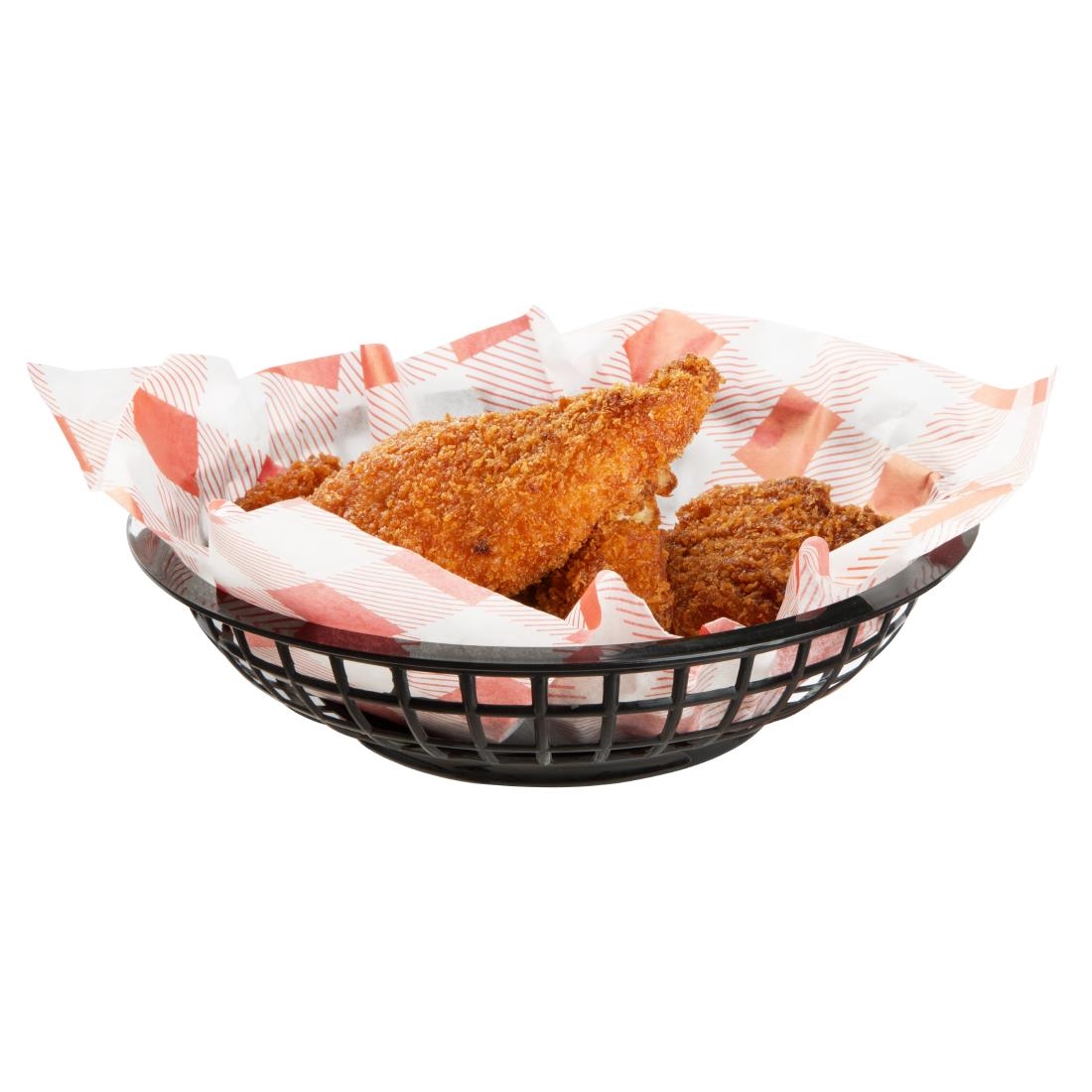 Olympia Kristallon PP Food Basket Round Black 200x50mm 6 Pack (JE891)