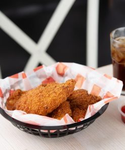 Olympia Kristallon PP Food Basket Round Black 200x50mm 6 Pack (JE891)