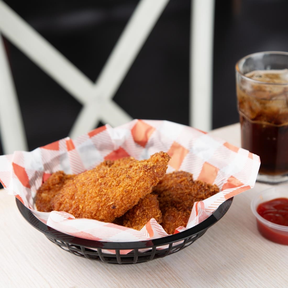 Olympia Kristallon PP Food Basket Round Black 200x50mm 6 Pack (JE891)