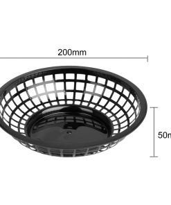 Olympia Kristallon PP Food Basket Round Black 200x50mm 6 Pack (JE891)