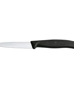 Victorinox Swiss Classic Paring Knife Straight Pointed Black 19cm Pack 2 (JK090)