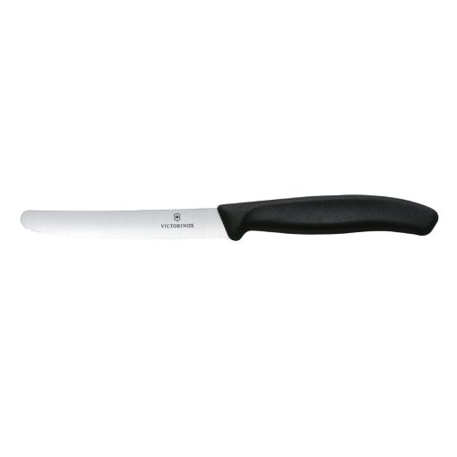 Victorinox Swiss Classic Tomato and Table Knife Wavy Black 22cm Pack 2 (JK093)
