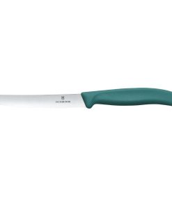 Victorinox Swiss Classic Tomato and Table Knife Wavy Green 22cm Pack 2 (JK094)
