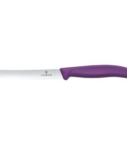Victorinox Swiss Classic Tomato and Table Knife Wavy Purple 22cm Pack 2 (JK095)