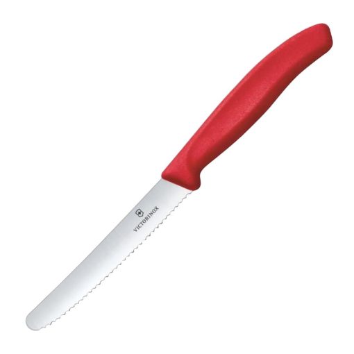 Victorinox Swiss Classic Tomato and Table Knife Wavy Red 22cm (JK103)