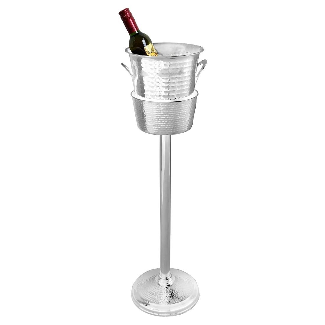 Olympia Wine Bucket Stand Hammered Stainless Steel (JK166)