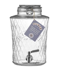 Kilner Clip Top Diamond Dispenser with Stainless Steel Tap 5Ltr (JK273)