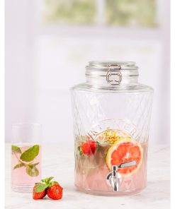 Kilner Clip Top Diamond Dispenser with Stainless Steel Tap 5Ltr (JK273)