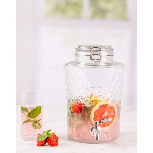 Kilner Clip Top Diamond Dispenser with Stainless Steel Tap 5Ltr (JK273)