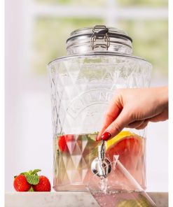 Kilner Clip Top Diamond Dispenser with Stainless Steel Tap 5Ltr (JK273)