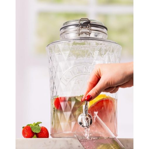Kilner Clip Top Diamond Dispenser with Stainless Steel Tap 5Ltr (JK273)