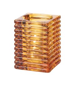 Hollowick Horizontal Rib Block Amber Glass Lamp 73x 105mm 6 Pack (VV4026)