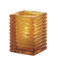 Hollowick Horizontal Rib Block Amber Jewel Glass Lamp 71x 105mm 6 Pack (VV4027)
