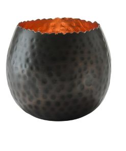 Hollowick Cauldron Hammered Dark Bronze and Copper Leaf Metal Votive 6 Pack (VV4041)